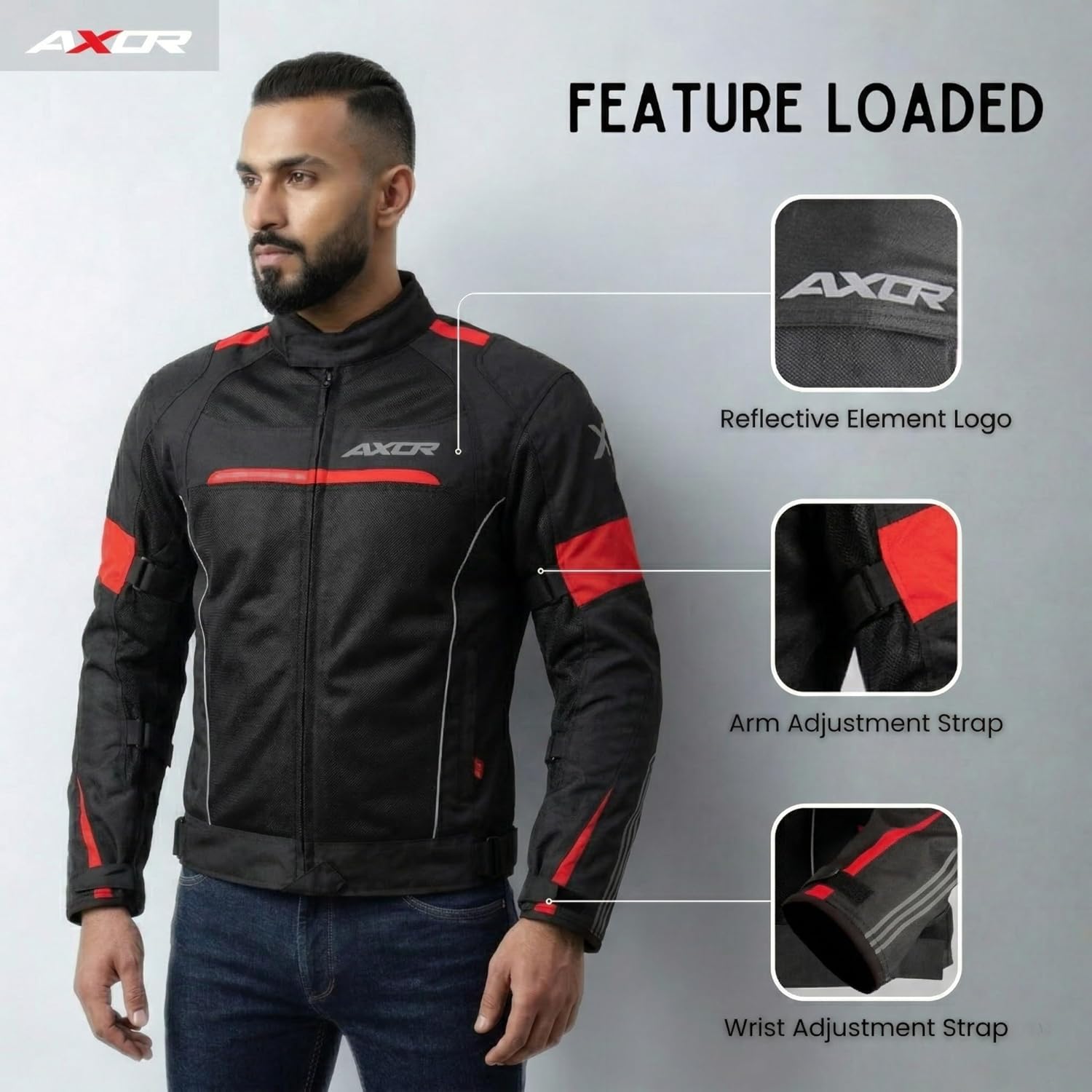 Axor Cruise 2 Jacket Black Red - Image 3