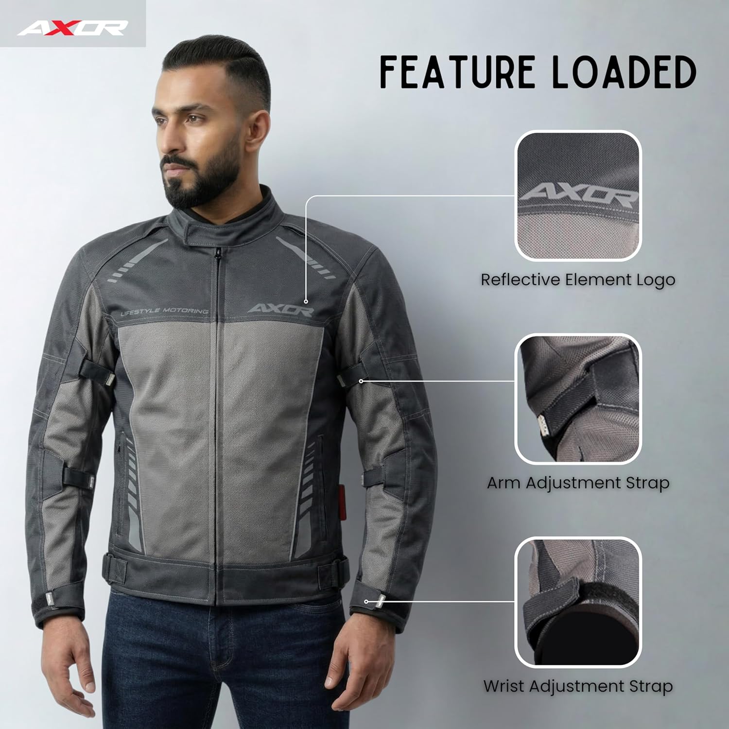 Axor Nimbuz Elite Riding Jacket Grey - Image 3