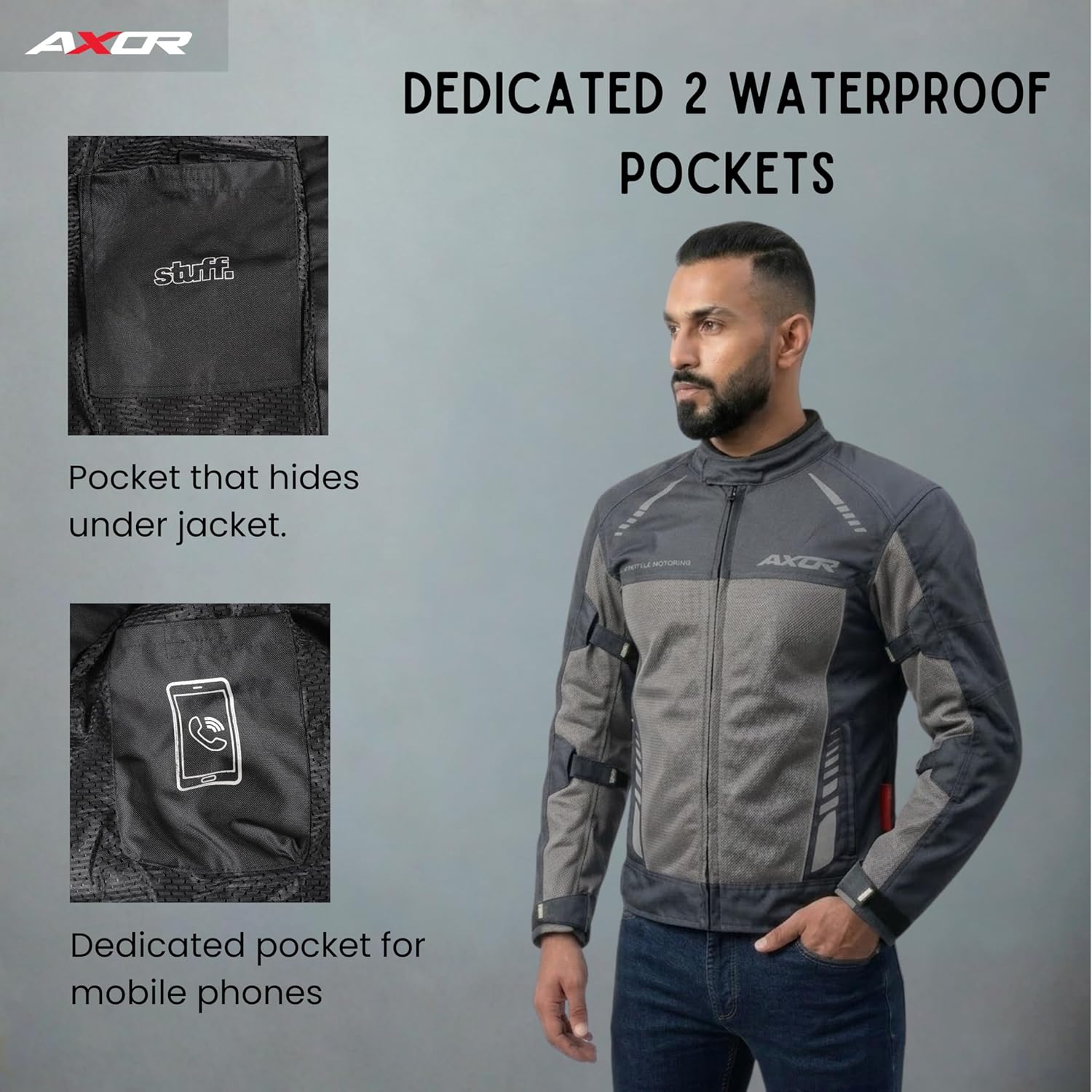 Axor Nimbuz Elite Riding Jacket Grey - Image 8