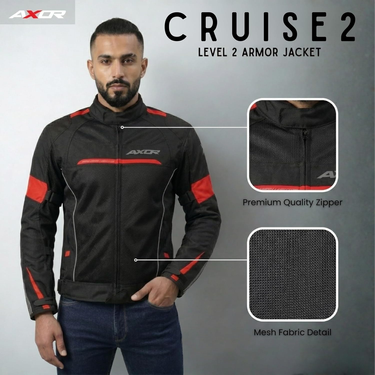 Axor Cruise 2 Jacket Black Red - Image 2