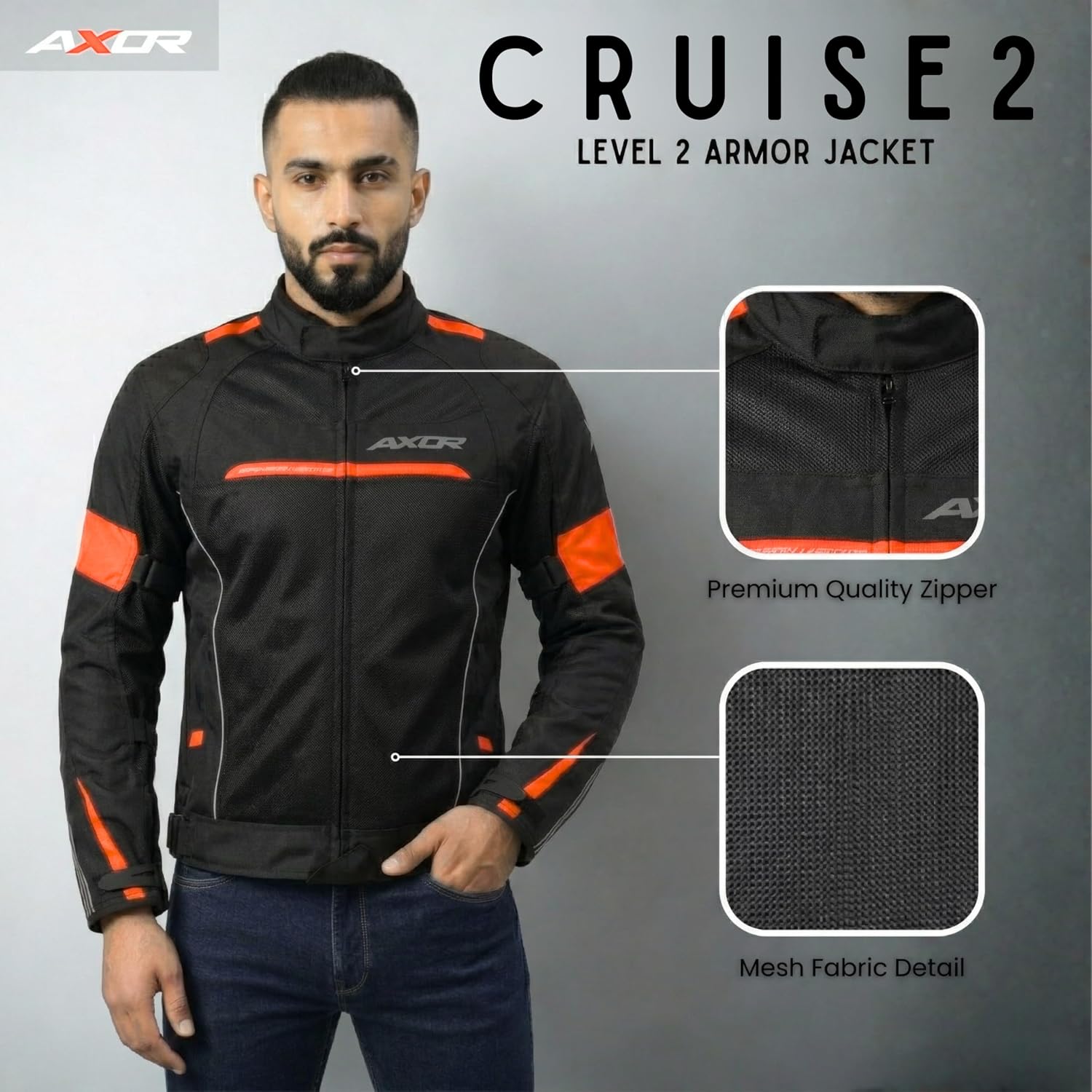 Axor Cruise 2 Jacket Black Orange - Image 2