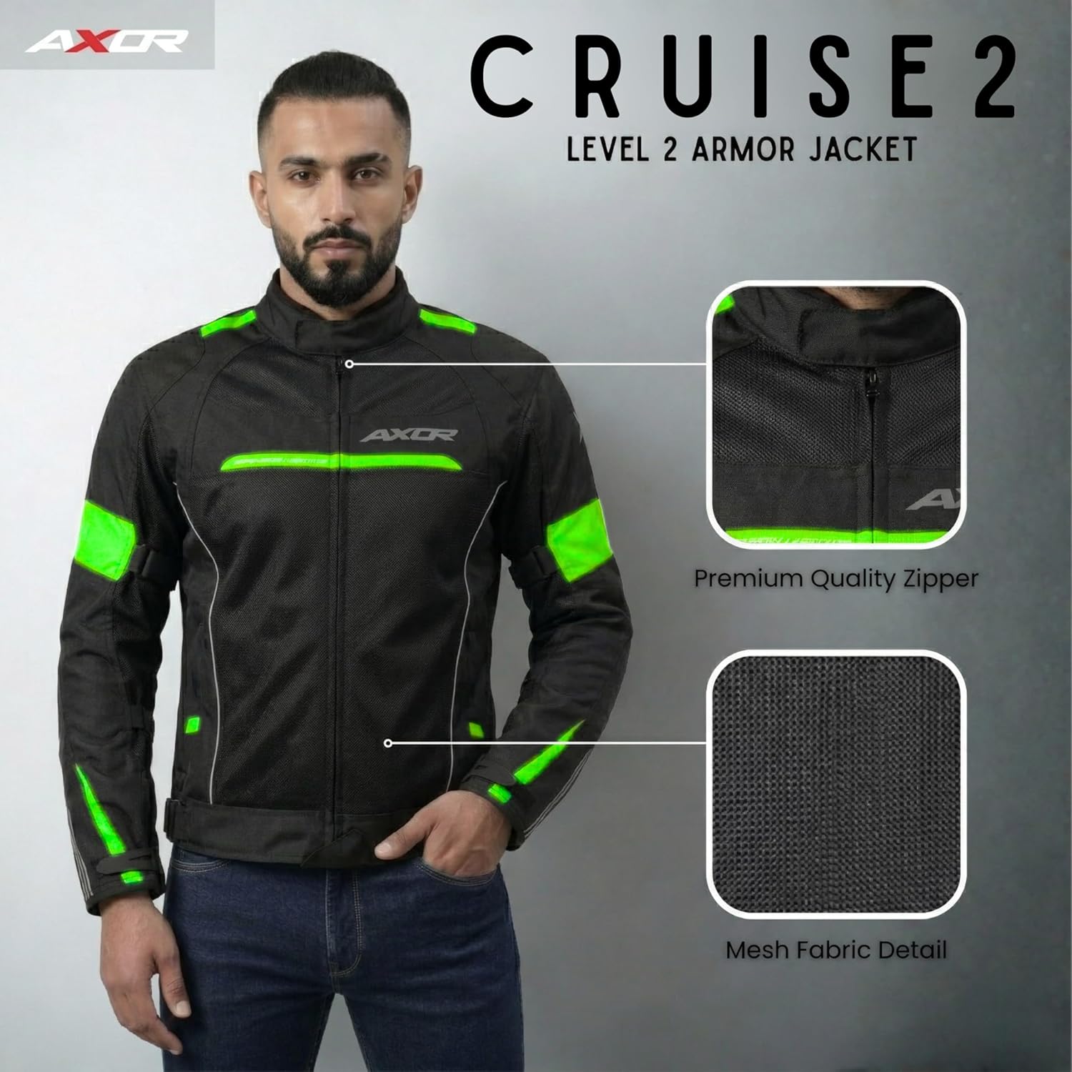 Axor Cruise 2 Jacket Black Neon Yellow - Image 2