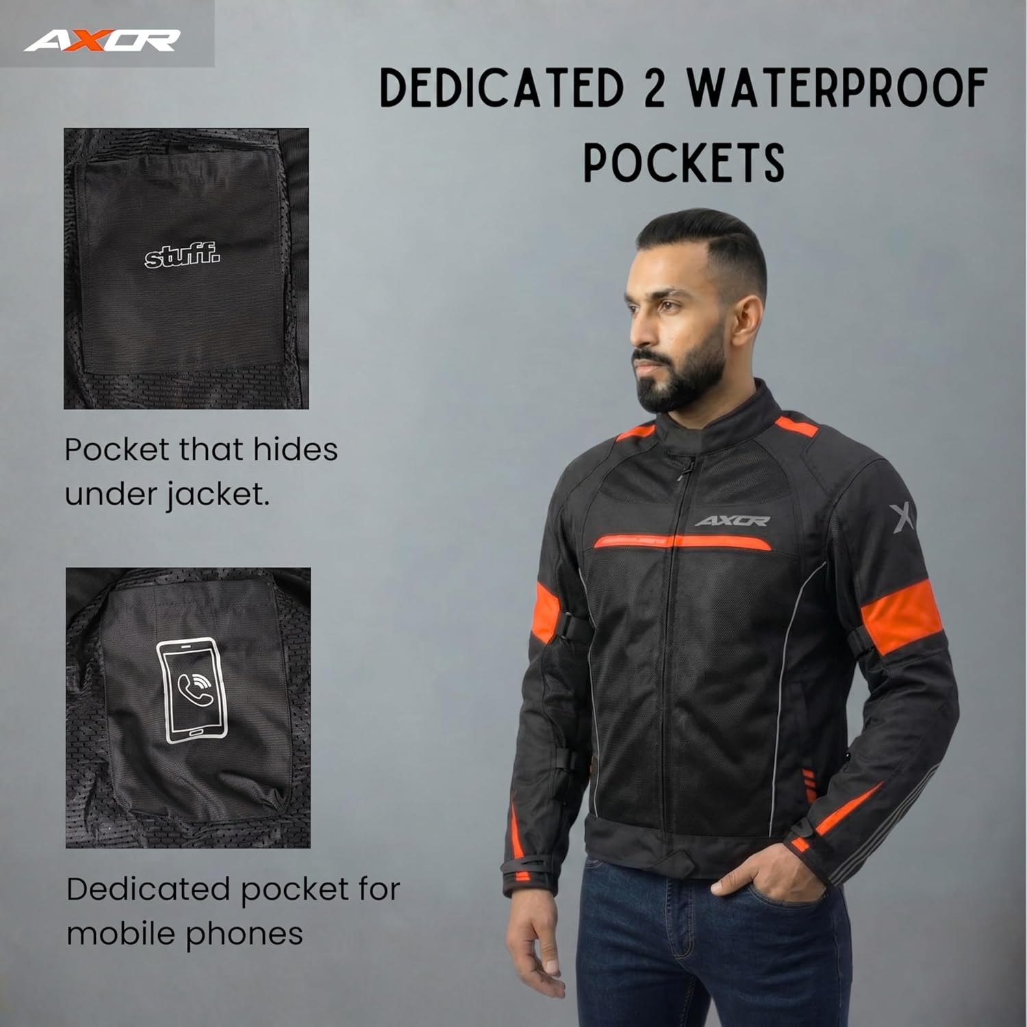 Axor Cruise 2 Jacket Black Orange - Image 8