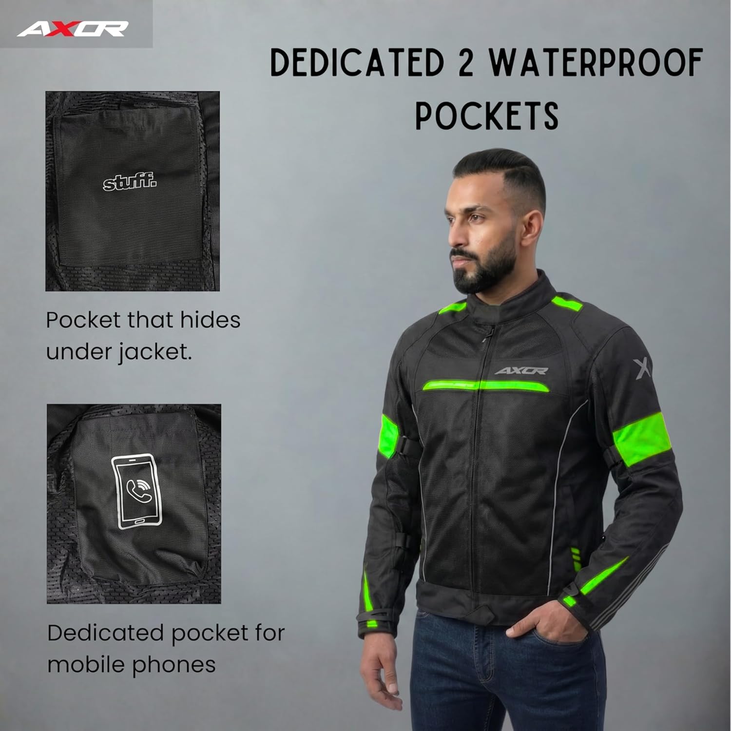 Axor Cruise 2 Jacket Black Neon Yellow - Image 8