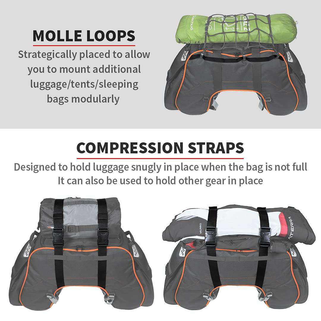 Viaterra Claw Universal Non Waterproof Motorcycle Tailbag - Orange - Image 5