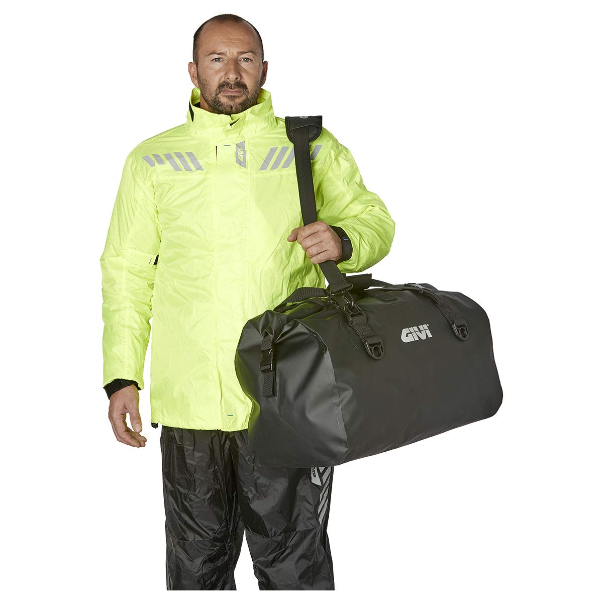 GIVI Waterproof Cylinder Tail Bag 60 Ltr BLACK - Image 3