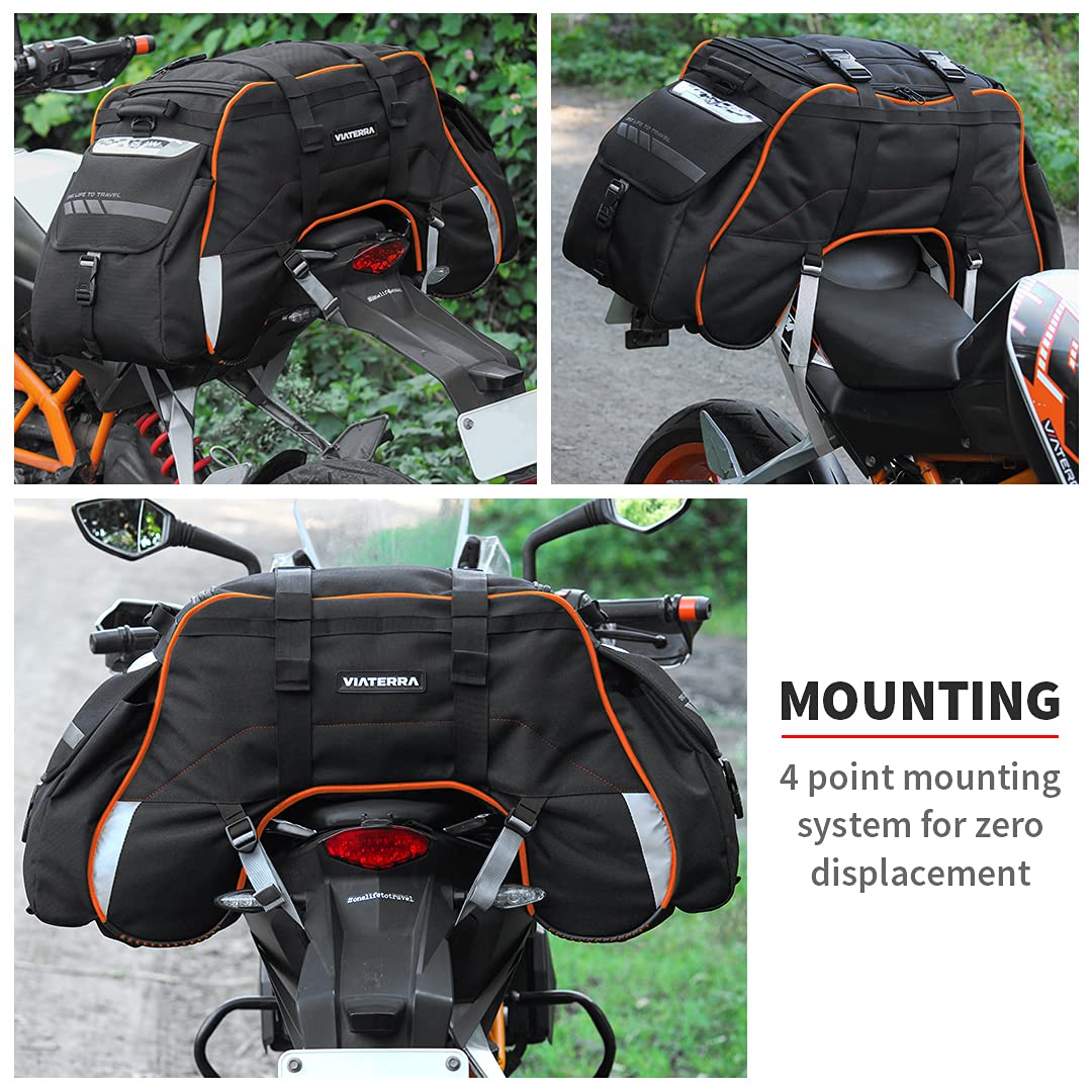 Viaterra Claw Universal Non Waterproof Motorcycle Tailbag - Orange - Image 4