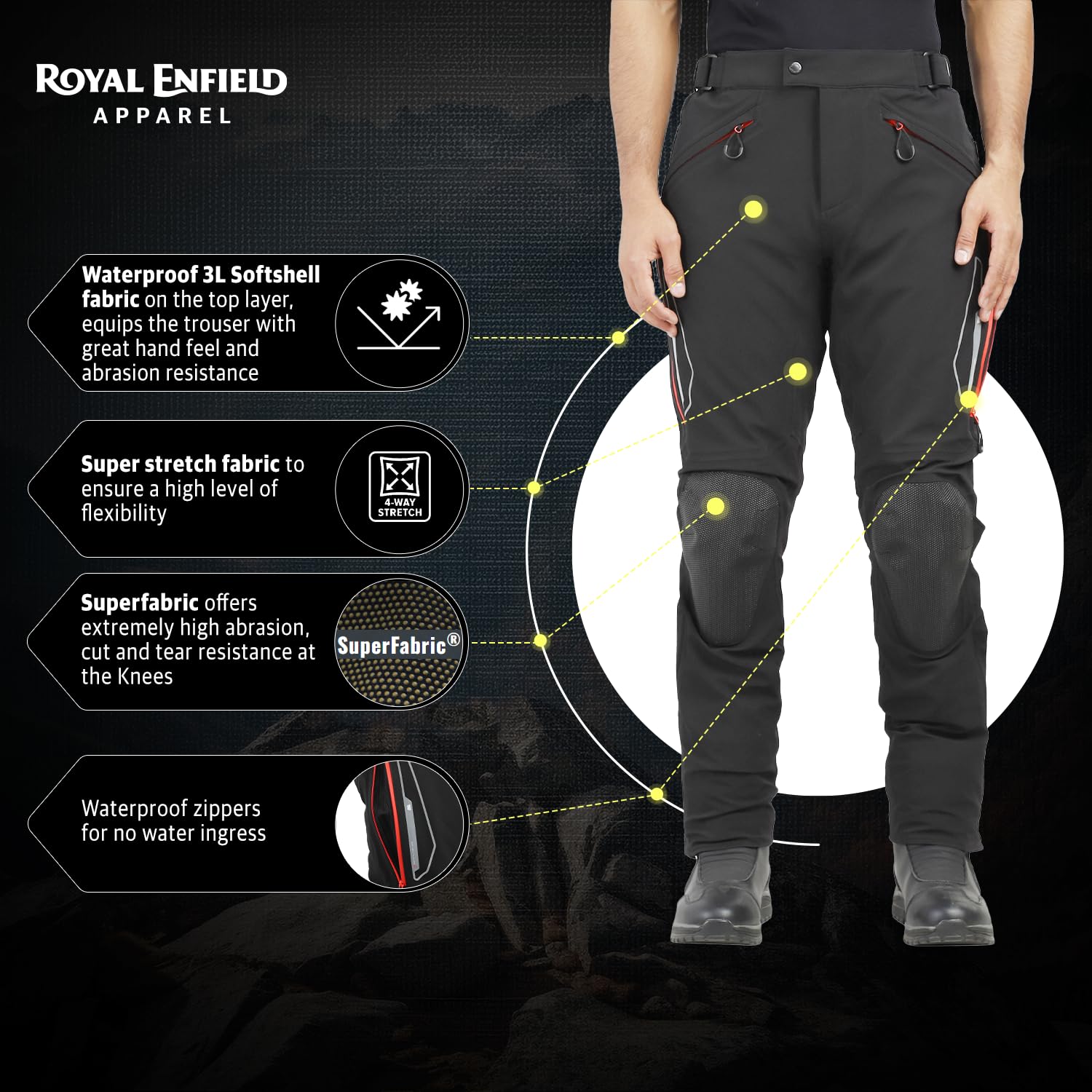 ROYAL ENFIELD ADVENTURER XT RIDING TROUSER RED - Image 6