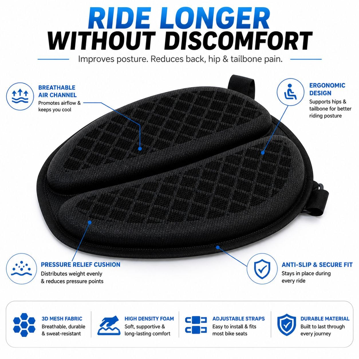 Grandbiker Gel Air Seat Cushion - Image 3