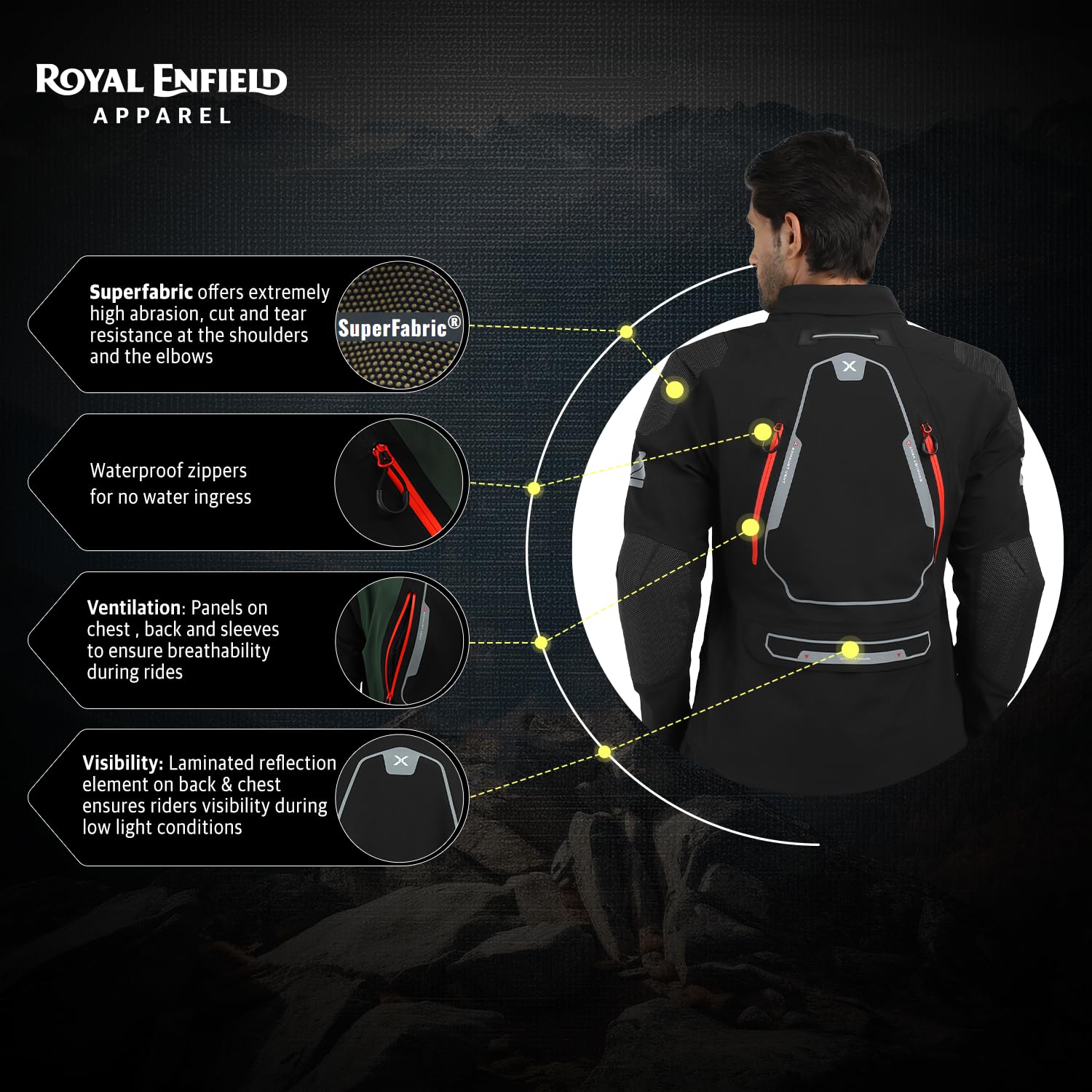 ROYAL ENFIELD ADVENTURER XT RIDING JACKET RED - Image 5