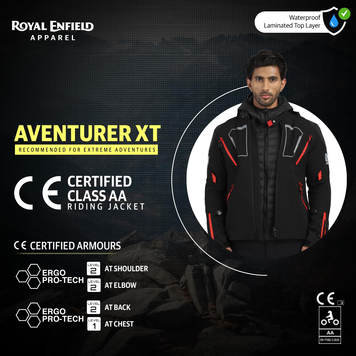 ROYAL ENFIELD ADVENTURER XT RIDING JACKET RED - Image 3