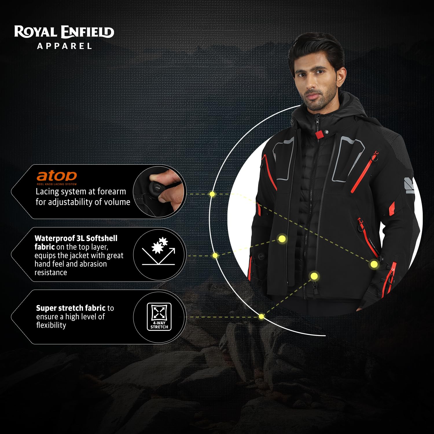 ROYAL ENFIELD ADVENTURER XT RIDING JACKET RED - Image 4