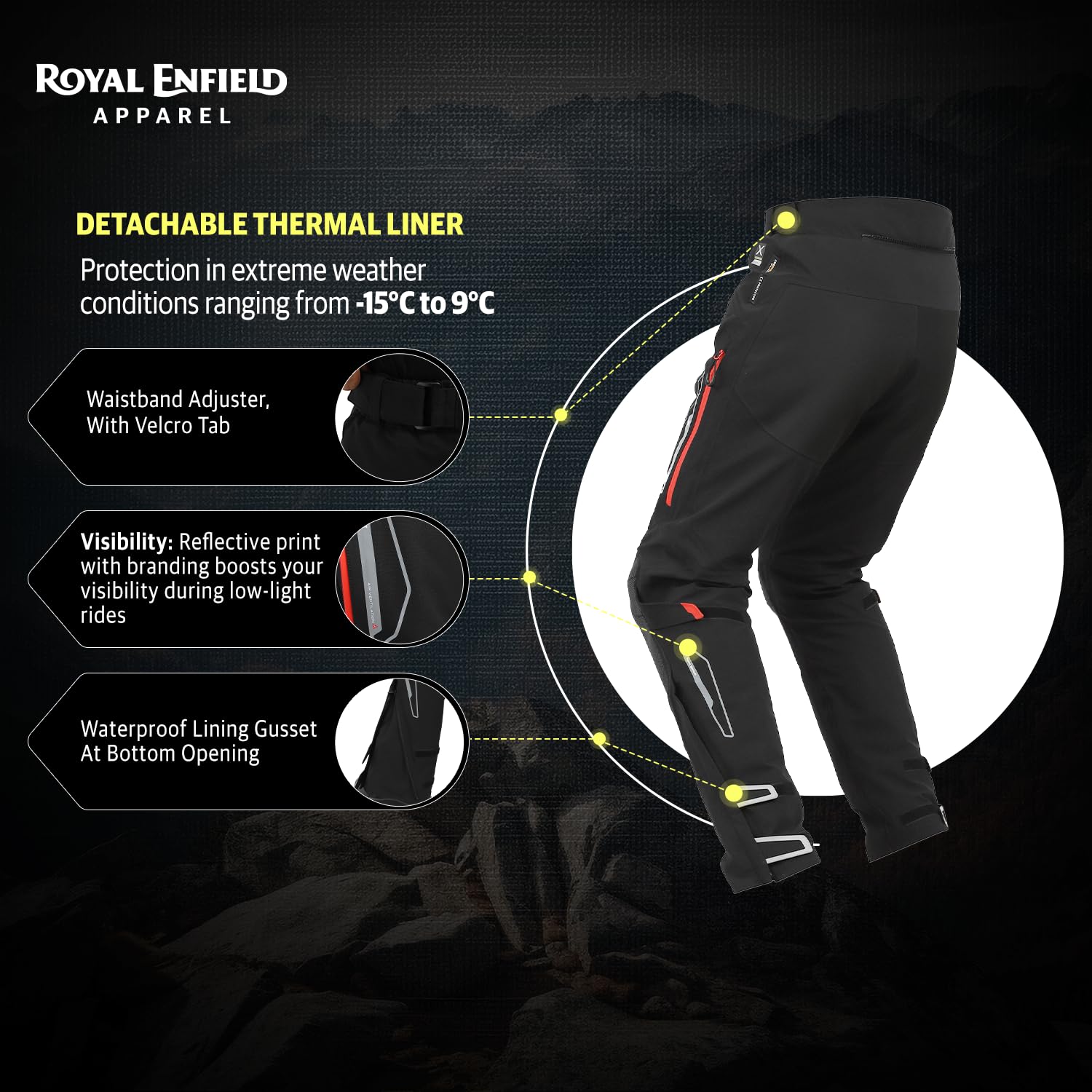 ROYAL ENFIELD ADVENTURER XT RIDING TROUSER RED - Image 5