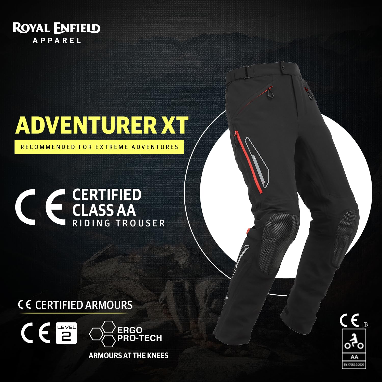 ROYAL ENFIELD ADVENTURER XT RIDING TROUSER RED - Image 4