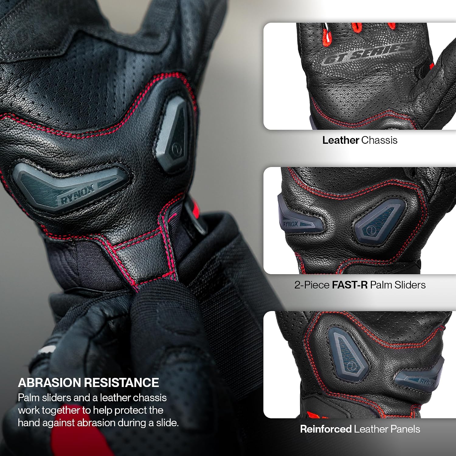 Rynox Air GT 2 Motorcycle Riding Gloves - Black Red - Image 5