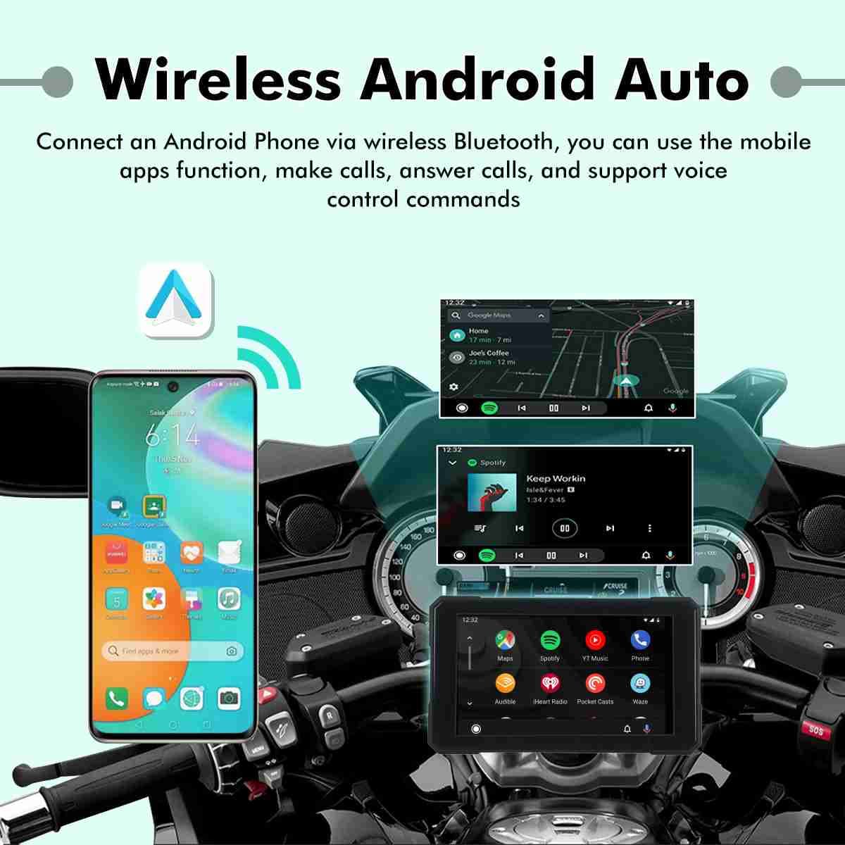 Simtac Quick Detachable Motorcycle GPS CarPlay & Android Auto system – M3 - Image 3