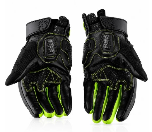 Axor Viper Riding Gloves BLACK NEON GREEN - Image 2