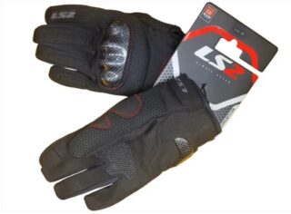 LS2 Chaki Carbon Riding Gloves - Black